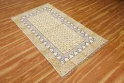 Hand Block Printed Cotton Dhurrie Rug, Bohemian Decor - thumbnail 1