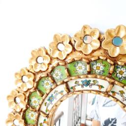 "Peruvian Mirrors ""Pink Green 40cm" - thumbnail 2