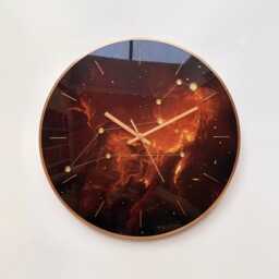 Leo Constellation Glowing Glass Clock Zodiac Star Sign Wall Decor With Orange Nebula - thumbnail 3