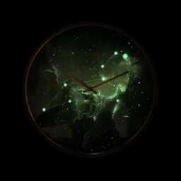 Leo Constellation Glowing Glass Clock Zodiac Star Sign Wall Decor With Orange Nebula - thumbnail 2