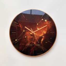 Leo Constellation Glowing Glass Clock Zodiac Star Sign Wall Decor With Orange Nebula - thumbnail 1