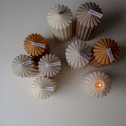Thick Ribbed Soy Wax Candle Vegan Wedding Decor - 20x7cm - thumbnail 3