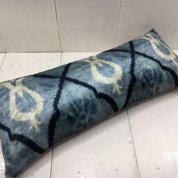 Handwoven Silk Ikat Pillow Cover 10x24, Modern Home Decor - thumbnail 4