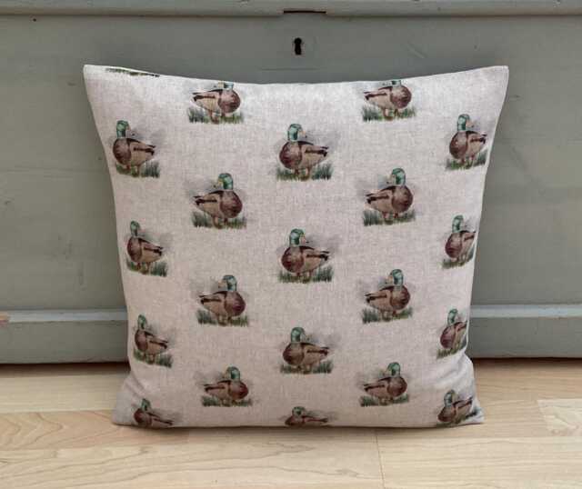 Mallard Duck Game Birds Linen Cushion Cover Country Home Decor Pillow Sham - image 1