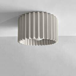 Large Syracuse - Ceramic Flush Mount Ceiling Light Handmade Minimalist Fixture in Bone White - thumbnail 2