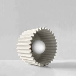 Large Syracuse - Ceramic Flush Mount Ceiling Light Handmade Minimalist Fixture in Bone White - thumbnail 3