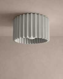 Large Syracuse - Ceramic Flush Mount Ceiling Light Handmade Minimalist Fixture in Bone White - thumbnail 1