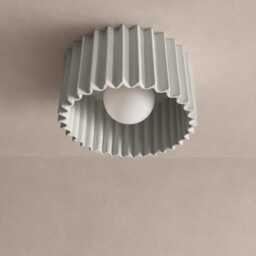 Large Syracuse - Ceramic Flush Mount Ceiling Light Handmade Minimalist Fixture in Bone White - thumbnail 2