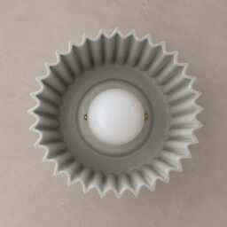 Large Syracuse - Ceramic Flush Mount Ceiling Light Handmade Minimalist Fixture in Bone White - thumbnail 3
