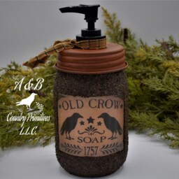 Old Crow Hand Soap Dispenser, Grubby Mason Jar With Pump, Country Farmhouse Bathroom Dispenser - thumbnail 2
