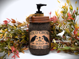 Old Crow Hand Soap Dispenser, Grubby Mason Jar With Pump, Country Farmhouse Bathroom Dispenser - thumbnail 1