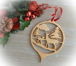 Wooden Deer Christmas Tree Decoration - thumbnail 1