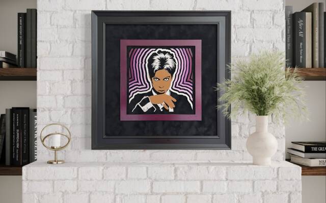 Prince Wood Cut Portrait Scroll Saw Art, Matted & Framed - image 1