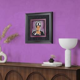 Prince Wood Cut Portrait Scroll Saw Art, Matted & Framed - thumbnail 2