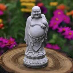 Happy Buddha Statue Concrete Sculpture Cement Figure Outdoor Ornament Front Door Decoration Lover Gift Yard Art - thumbnail 4