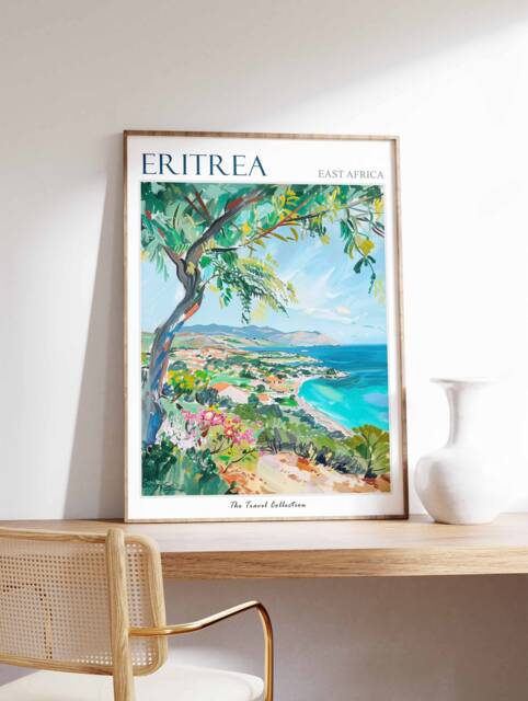 Eritrea Travel Poster Coastal African Art Print - image 1