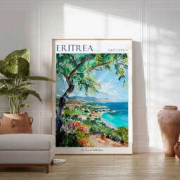 Eritrea Travel Poster Coastal African Art Print - thumbnail 3