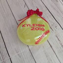 Softball Ornament/ Christmas/ Sports Gift/ Personalized Decor - thumbnail 3