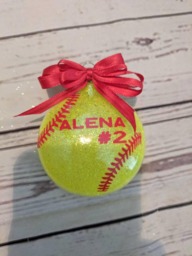 Softball Ornament/ Christmas/ Sports Gift/ Personalized Decor - thumbnail 1