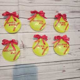 Softball Ornament/ Christmas/ Sports Gift/ Personalized Decor - thumbnail 2