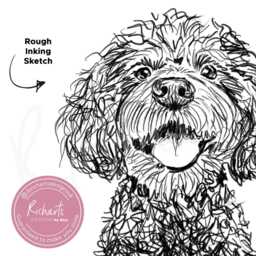 Personalised Pet Portrait Sketch Custom Dog Or Cat Art - Digital Print - thumbnail 3