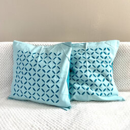 Cushion/Throw Pillow Covers Applique. 16 X Inches.teal, Pillow Case - thumbnail 1