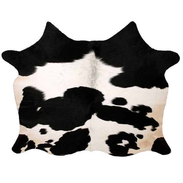Large Black & White Cowhide Rug Modern Home Decor - 49x49 Inches - image 1