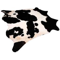 Large Black & White Cowhide Rug Modern Home Decor - 49x49 Inches - thumbnail 3