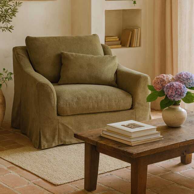 Farlov Armchair Cover Slipcover Hand Made With Multiple Color & Fabric Options - Custom Made To Fit Farlov Armchair Model - image 1
