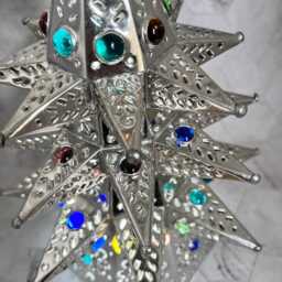 Handcrafted Mexican Tin Christmas Tree - Lighted Folk Art Holiday Tree, Available in Multiple Sizes Illuminated Tabletop Or Mantel Christm - thumbnail 4