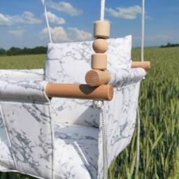 Toddler Swing Seat Indoor Cotton Canvas With Wooden Beads - thumbnail 3