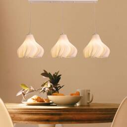 Modern Minimalist Chandelier, Kitchen Dining Hanging Lamp, Nordic 3D Printed Lampshade For An Elegant Interior, Soft Cozy Lighting - thumbnail 1