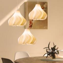 Modern Minimalist Chandelier, Kitchen Dining Hanging Lamp, Nordic 3D Printed Lampshade For An Elegant Interior, Soft Cozy Lighting - thumbnail 3