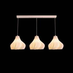 Modern Minimalist Chandelier, Kitchen Dining Hanging Lamp, Nordic 3D Printed Lampshade For An Elegant Interior, Soft Cozy Lighting - thumbnail 4