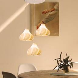 Modern Minimalist Chandelier, Kitchen Dining Hanging Lamp, Nordic 3D Printed Lampshade For An Elegant Interior, Soft Cozy Lighting - thumbnail 2