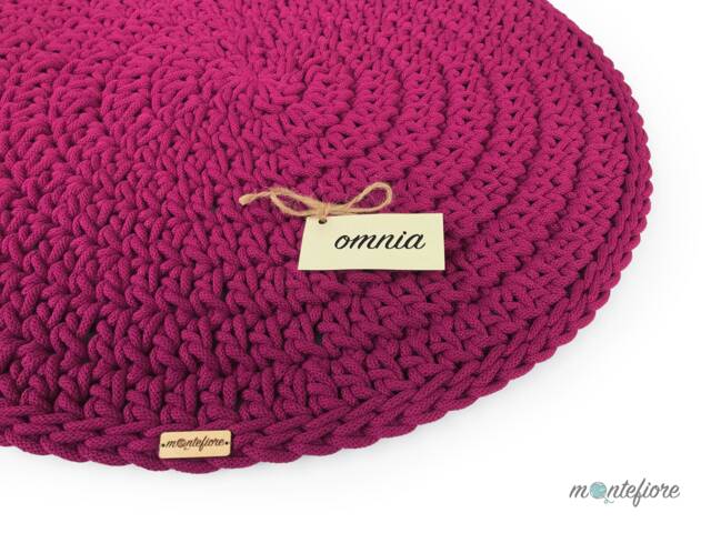 Handmade Crochet Round Rug Braided Cotton Scandinavian Style - image 1
