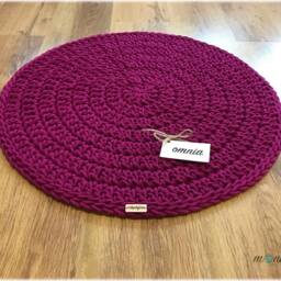 Handmade Crochet Round Rug Braided Cotton Scandinavian Style - thumbnail 2