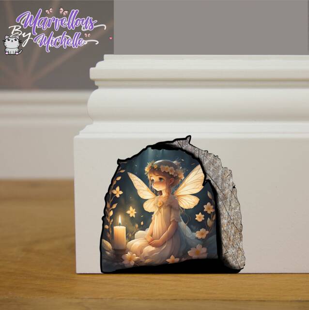 Handmade Cute Fairytale Fairy Princess in Hole Mouse Wall, Skirting Board, Door Sticker, Decal Children's Kids Decoration M7