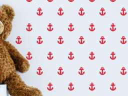 Anchor Sailor Boat Red Wall Decals Decor Stickers Nursery Baby Boy Modern & Scandinavian - Sets Of 25 - thumbnail 1