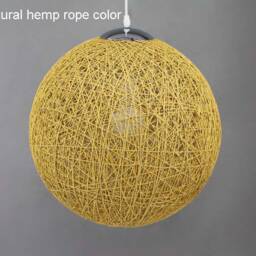 Handwoven Paper Rope Pendant Light Spherical Chandelier - thumbnail 3