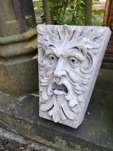 Green Man, Newbury Street, Keystone Leaf Face, Greenman, Garden Art, Renaissance Element, Medieval Sculpture, Gothic Boston, Chalifour - image 1