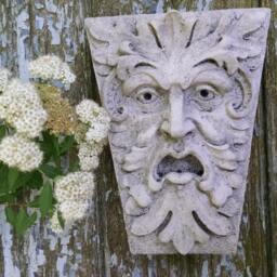Green Man, Newbury Street, Keystone Leaf Face, Greenman, Garden Art, Renaissance Element, Medieval Sculpture, Gothic Boston, Chalifour - thumbnail 2