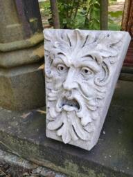 Green Man, Newbury Street, Keystone Leaf Face, Greenman, Garden Art, Renaissance Element, Medieval Sculpture, Gothic Boston, Chalifour - thumbnail 1