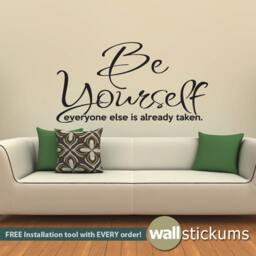 Be Yourself Quote Vinyl Wall Decal Living Room, Bedroom Decor - thumbnail 1