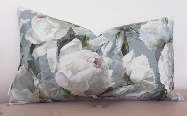 Decorative Lumber Cover in Peonia Lino Zinc, Designers Guild - image 1