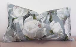 Decorative Lumber Cover in Peonia Lino Zinc, Designers Guild - thumbnail 1