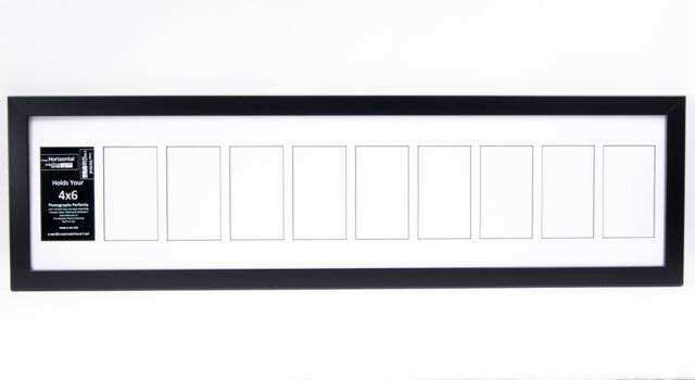 2 3 4 5 6 7 8 9 10 Multi Opening Black Picture Frame With Mat To Hold 4x6 Photographs For Your Personalized Name, Wedding Or Collage - image 1