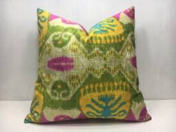 Handwoven Silk Ikat Pillow Cover, Decorative Accent - 20x20 - thumbnail 1