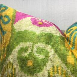 Handwoven Silk Ikat Pillow Cover, Decorative Accent - 20x20 - thumbnail 3