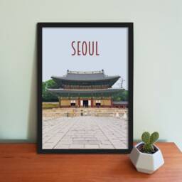 Seoul Poster - Retro Vintage Style South Korea Art Print, Artwork, Homeware, Travel Print - thumbnail 1